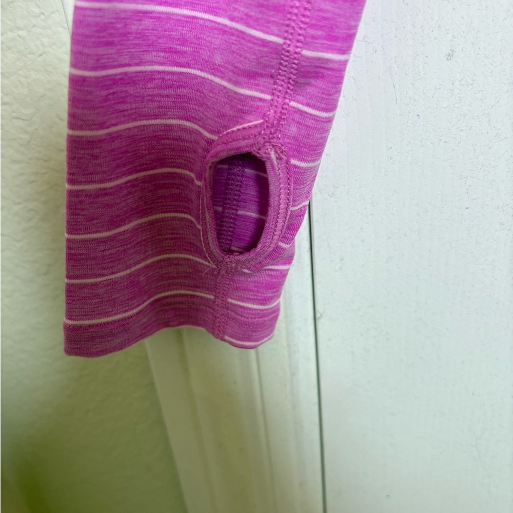 GapFit Hot Pink Stripe Performance Hoodie Athletic Running Yoga XS - Picture 9 of 9